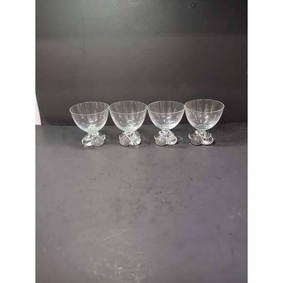 Tiffin Franciscan Du Jour Champagne Glasses, Set of 4 Tall Sherbet Glasses, Vtg - Picture 2 of 9